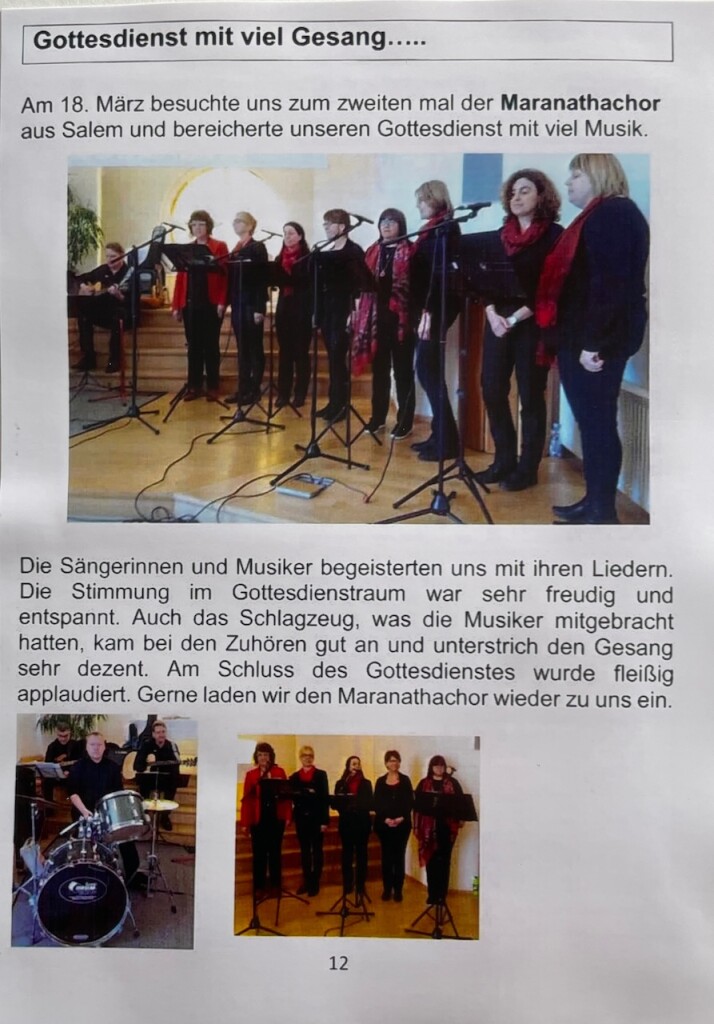 Gottesdienst in der ev. Baptistengemeinde Konstanz März 2018